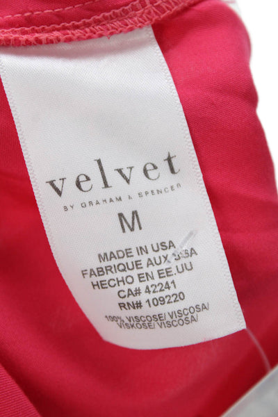 Velvet by Graham & Spencer Womens Scoop Neck Blouse Pink Size Medium