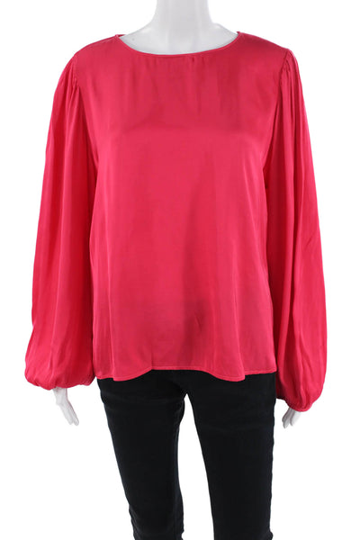 Velvet by Graham & Spencer Womens Long Sleeves Blouse Pink Size Large