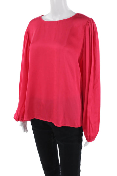 Velvet by Graham & Spencer Womens Long Sleeves Blouse Pink Size Large