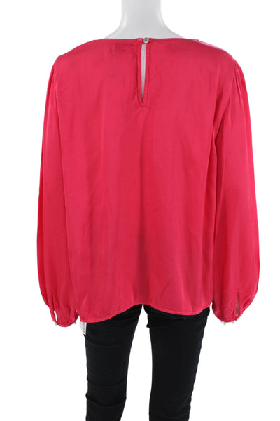 Velvet by Graham & Spencer Womens Long Sleeves Blouse Pink Size Large