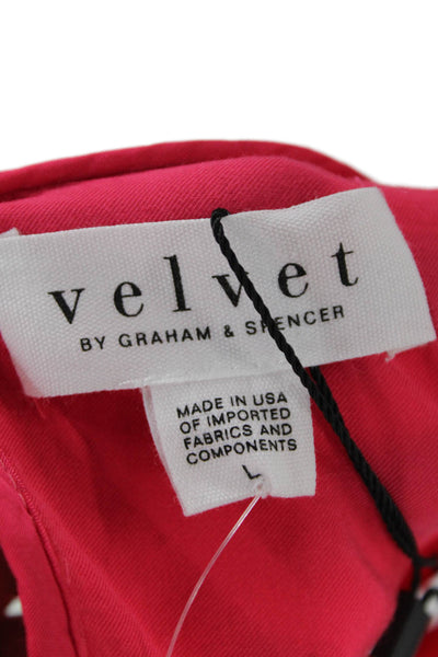 Velvet by Graham & Spencer Womens Long Sleeves Blouse Pink Size Large
