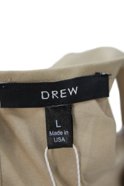 Drew Womens Tie Front Sleeveless Tessa Tank Top Khaki Brown Size Large