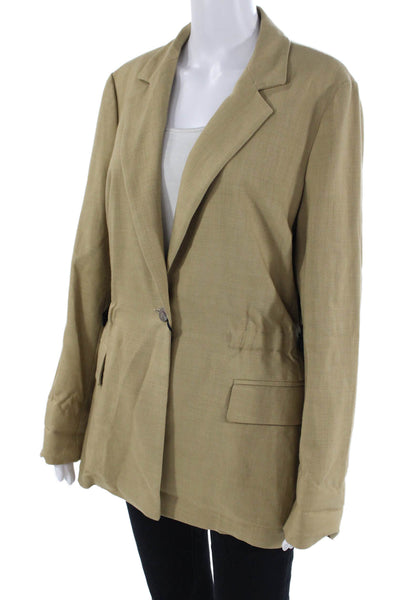 Marella Womens Single Button Belted Blazer Jacket Brown Size 12
