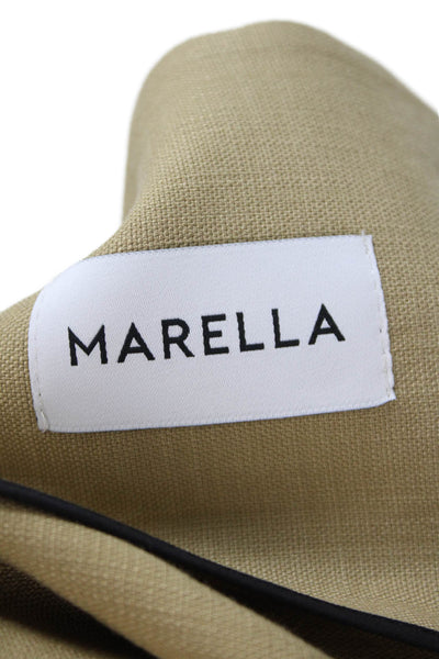 Marella Womens Single Button Belted Blazer Jacket Brown Size 12