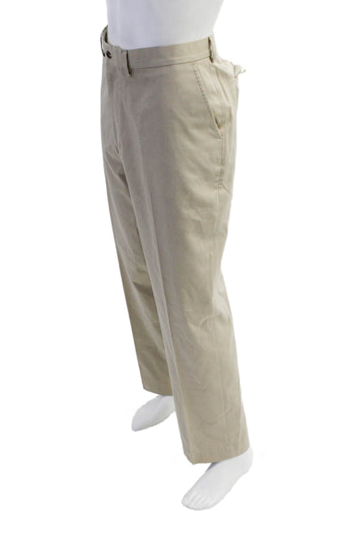 Polo Golf Ralph Lauren Mens Zipper Fly Pleated Chino Pants Beige Size 38x32