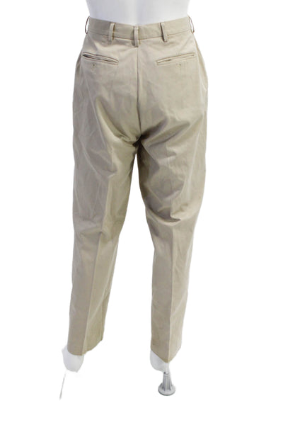 Polo Golf Ralph Lauren Mens Zipper Fly Pleated Chino Pants Beige Size 38x32