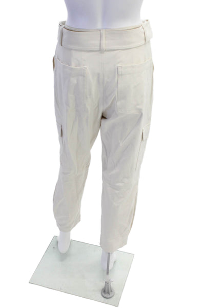 Banana Republic Womens Zipper Fly Straight Leg Cargo Pants White Size 2