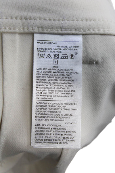 Banana Republic Womens Zipper Fly Straight Leg Cargo Pants White Size 2
