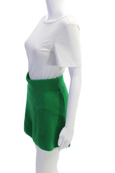 MNG Womens Elastic Waistband Knit Mini A Line Skirt Green Size Small