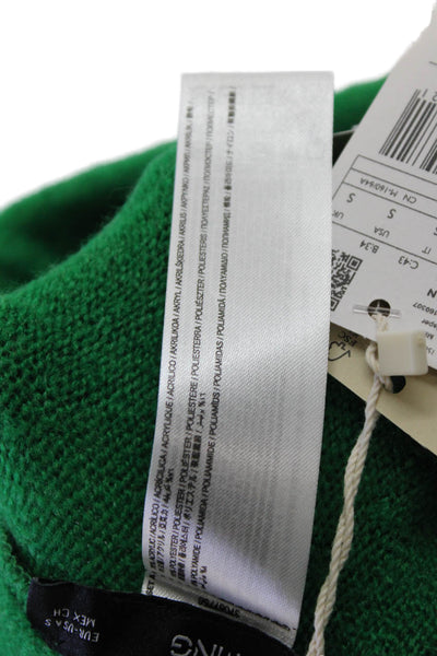 MNG Womens Elastic Waistband Knit Mini A Line Skirt Green Size Small