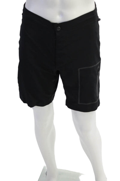 Mack Weldon Mens Zipper Fly Lightweight Shorts Black Gray Size Small
