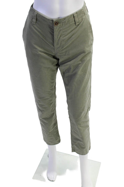 J Brand Womens Cotton Garrison Buttoned Tapered Pants Green Size EUR 26