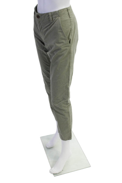 J Brand Womens Cotton Garrison Buttoned Tapered Pants Green Size EUR 26