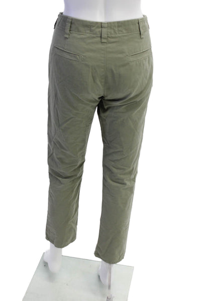 J Brand Womens Cotton Garrison Buttoned Tapered Pants Green Size EUR 26