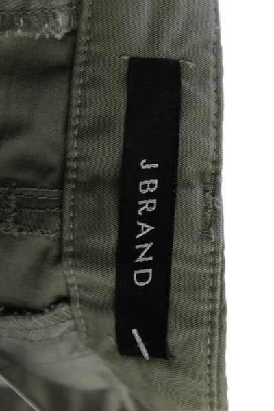 J Brand Womens Cotton Garrison Buttoned Tapered Pants Green Size EUR 26