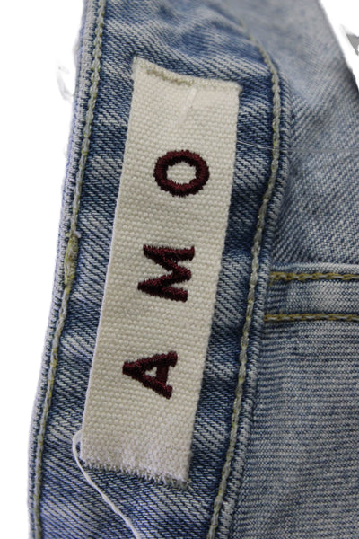 Amo Womens Cotton Light Washed Distress Skinny Jeans Blue Size EUR 25