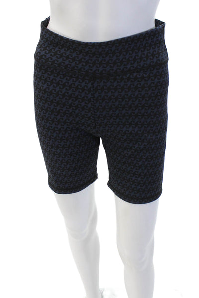 The Upside Womens Textured Lined Colorblock Shorts Blue Size M