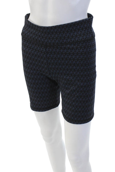 The Upside Womens Textured Lined Colorblock Shorts Blue Size M