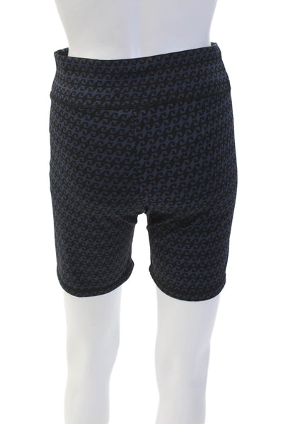 The Upside Womens Textured Lined Colorblock Shorts Blue Size M