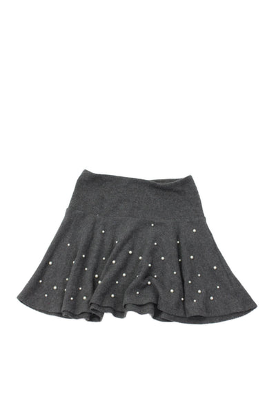 Zara Childrens Girls Pearl Detail A Line Skirt Grey Size 12-13