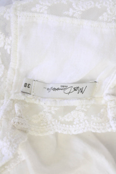 Mes Demoiselles Womens Embroidered Trim Tank Top White Cotton Size EUR 38