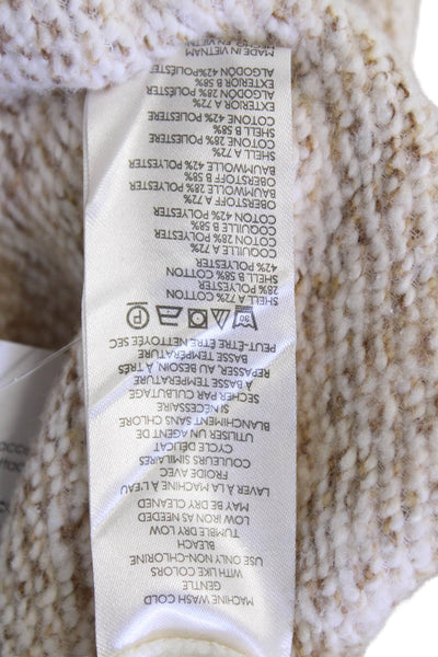 Daily Practice Womens Long Sleeves Turtleneck Sweater White Beige Size Small