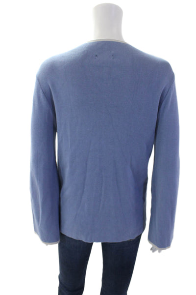 Halogen Womens Long Sleeves Turtleneck Sweater Blue Grey Size Medium