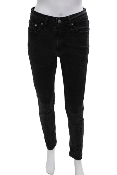 Levi Strauss & Co Womens Mid Rise Skinny Jeans Black Size 28