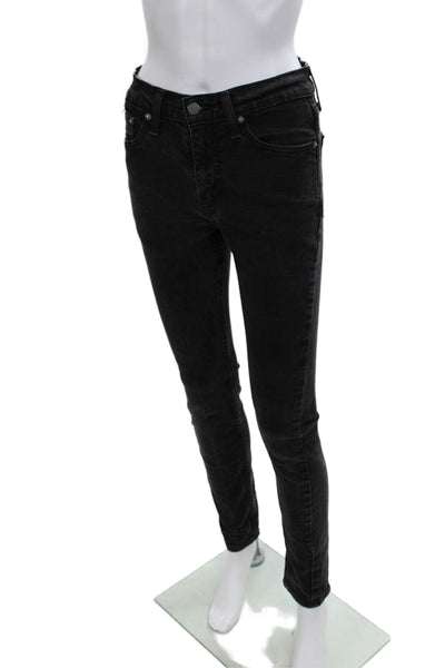 Levi Strauss & Co Womens Mid Rise Skinny Jeans Black Size 28