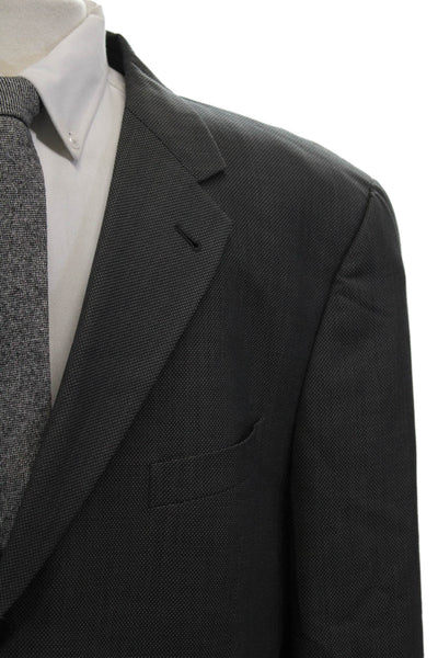 Joseph Abboud Mens Solid Two Button Blazer Jacket Gray Size 46L