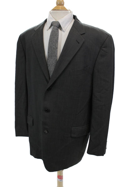 Joseph Abboud Mens Solid Two Button Blazer Jacket Gray Size 46L