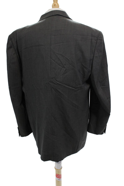 Joseph Abboud Mens Solid Two Button Blazer Jacket Gray Size 46L