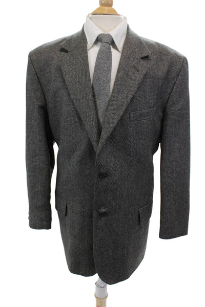 Botany Mens Wool Two Button Blazer Jacket Gray Size 46