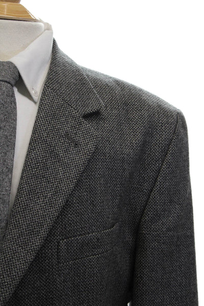 Botany Mens Wool Two Button Blazer Jacket Gray Size 46