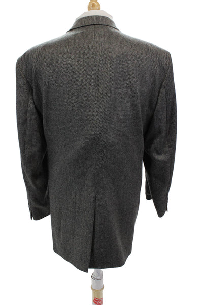Botany Mens Wool Two Button Blazer Jacket Gray Size 46