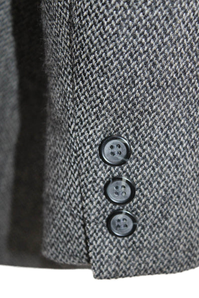 Botany Mens Wool Two Button Blazer Jacket Gray Size 46