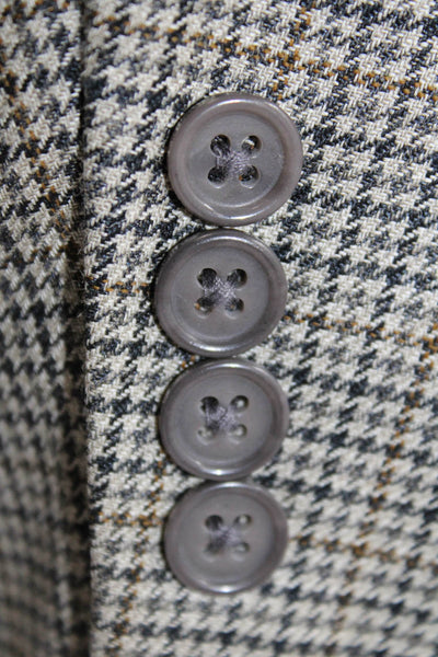 Hart Schaffner Marx Mens Houndstooth Two Button Blazer Gray Size 42