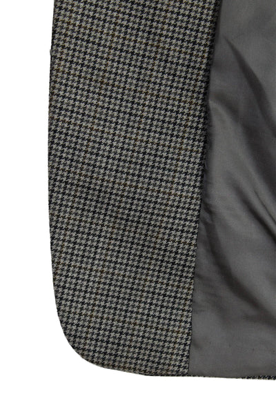 Hart Schaffner Marx Mens Houndstooth Two Button Blazer Gray Size 42