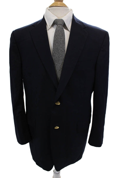 Hart Schaffner Marx Mens Single Breasted Blazer Jacket Blue Size 42