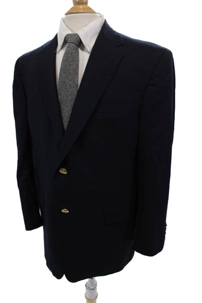 Hart Schaffner Marx Mens Single Breasted Blazer Jacket Blue Size 42
