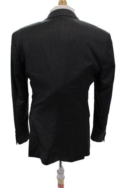 Banana Republic Mens Wool Solid Two Button Blazer Jacket Gray Size 40R
