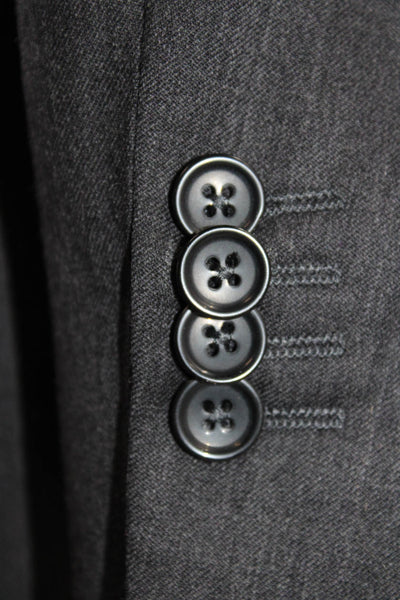 Banana Republic Mens Wool Solid Two Button Blazer Jacket Gray Size 40R