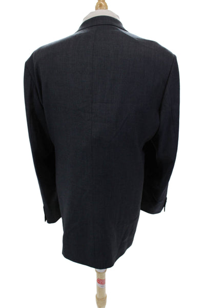 Canaletto Mens Solid Three Button Blazer Jacket Blue Size 46