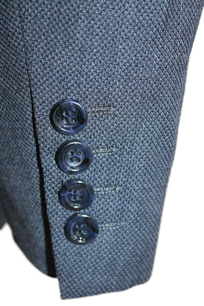 Canaletto Mens Solid Three Button Blazer Jacket Blue Size 46