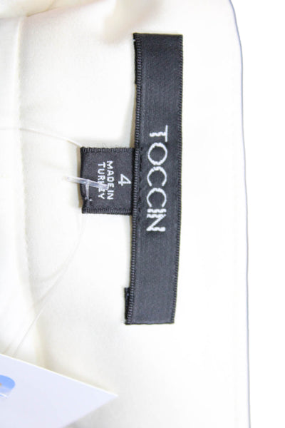 Toccin Womens Straight Dress Pants Cream Size 4