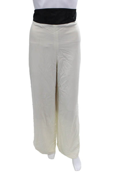 Toccin Womens Wide-Leg Pants Cream Size 12