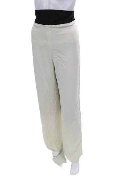 Toccin Womens Wide-Leg Pants Cream Size 12