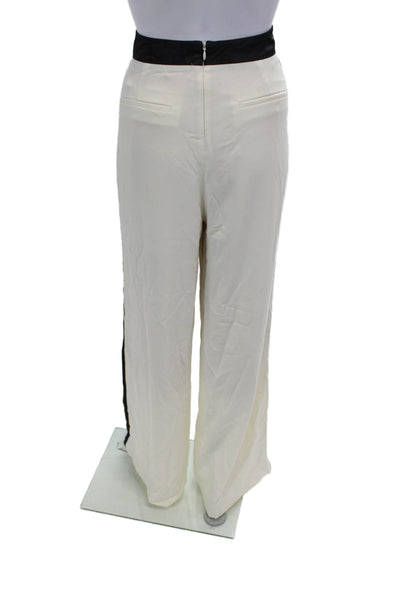 Toccin Womens Wide-Leg Pants Cream Size 12