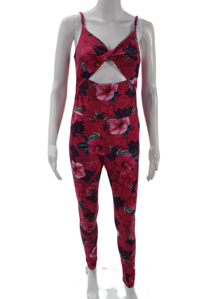 Pinko Womens Floral Sleeveless Jumpsuit Pink Size M