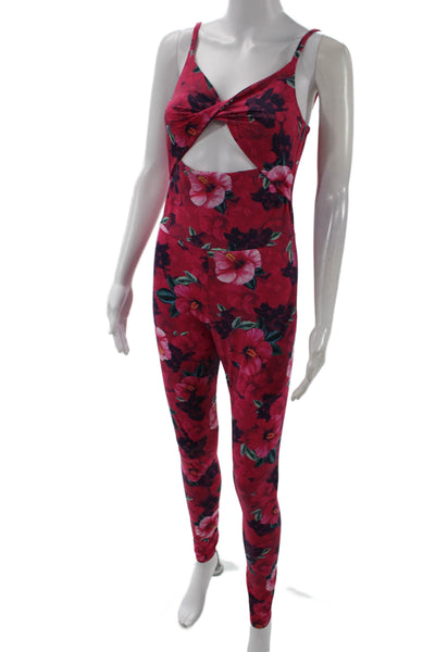 Pinko Womens Floral Sleeveless Jumpsuit Pink Size M